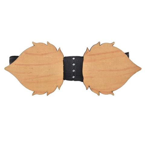 MUSTACHE PATTERNED MAPLE WOOD BOW TIE OHMYBOW