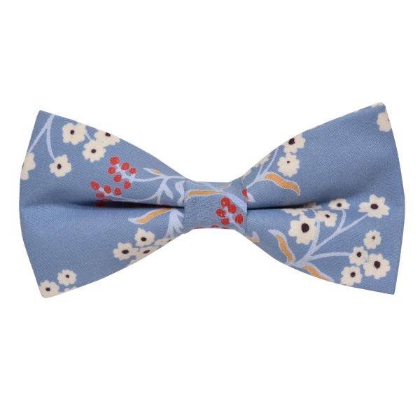 ICE-BERG BLUE FLORAL PATTERN BOW OHMYBOW