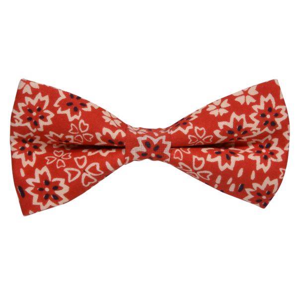 CANDY RED WHITE FLORAL BOWTIE OHMYBOW