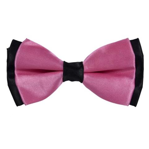 PLAIN SOLID PINK ROSE BOW TIE OHMYBOW
