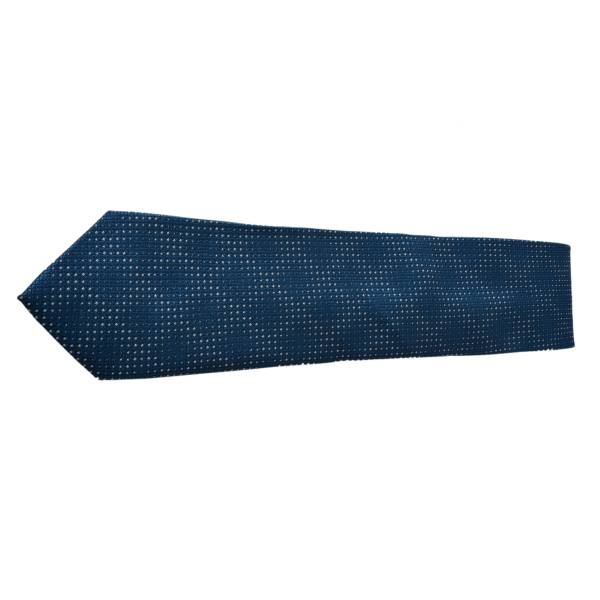 PRUSSIAN BLUE WHITE DOTTED PATTERN TIE OHMYBOW