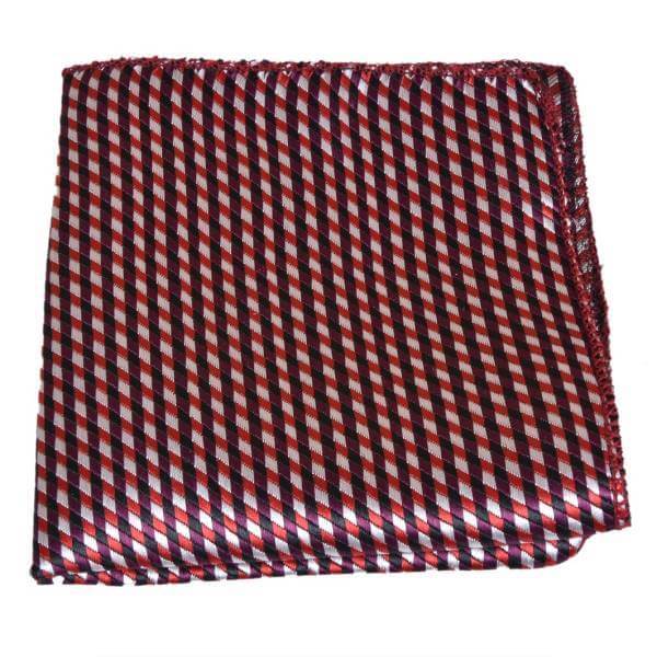 BLACK & RED CHECK PATTERN POCKET SQUARE OHMYBOW