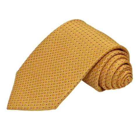 YELLOW SQUARE PATTERN DOTTED TIE OHMYBOW