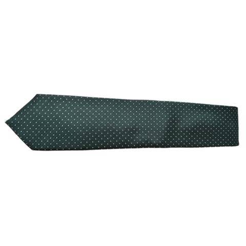 WHITE DOTS DARK GREEN SOLID TIE OHMYBOW