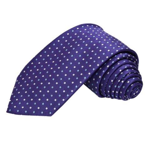 DARK BLUE COTTON DOTTED TIE OHMYBOW