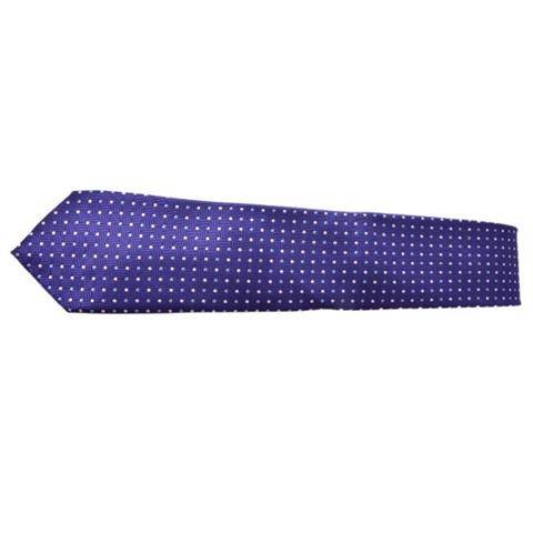 DARK BLUE COTTON DOTTED TIE OHMYBOW
