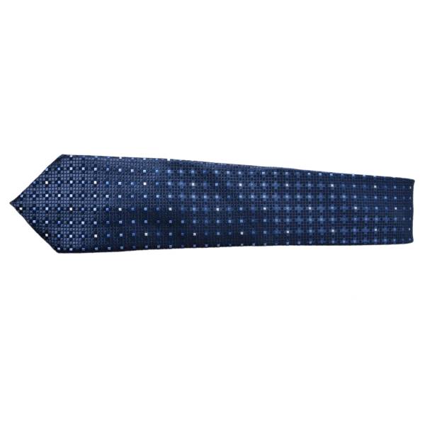 SQUARE PATTERN NAVY BLUE TIE OHMYBOW