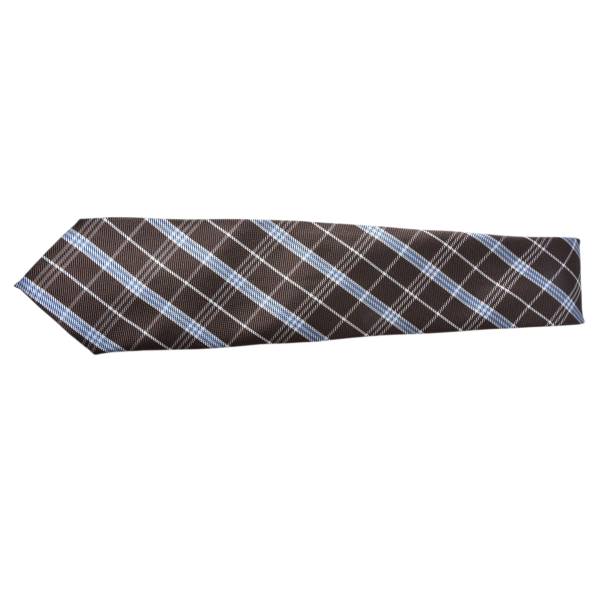 BROWN AND BLUE FASHION STRIPE TIE OHMYBOW