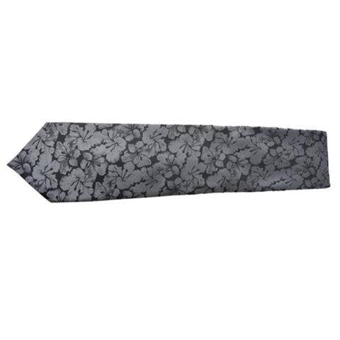 GREY FLORAL BLACK PAISLEY TIE OHMYBOW