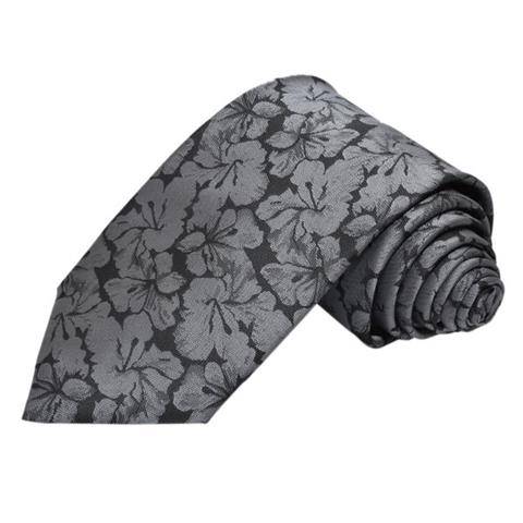 GREY FLORAL BLACK PAISLEY TIE OHMYBOW