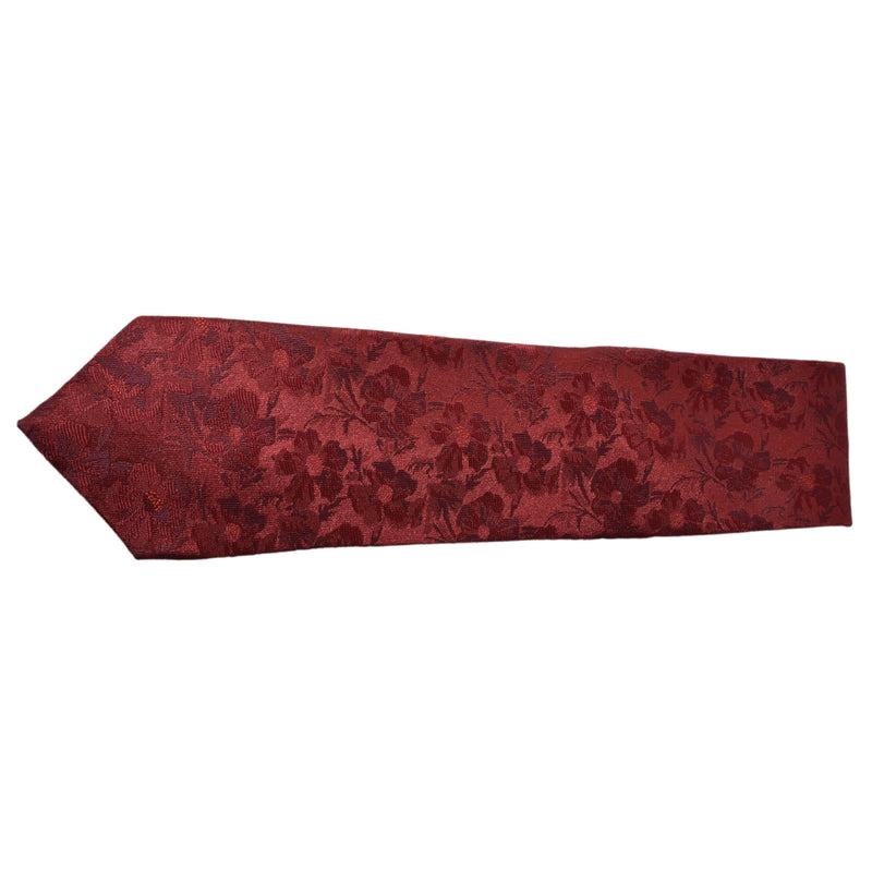 GARNET RED FLORAL PAISLEY TIE OHMYBOW