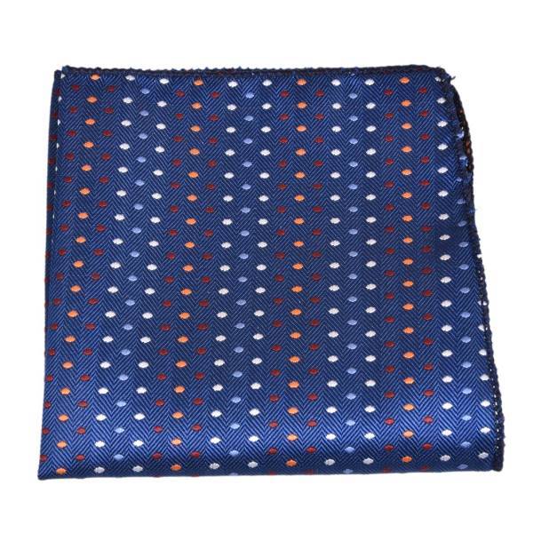 OXFORD BLUE DOTTED POCKET SQUARE OHMYBOW