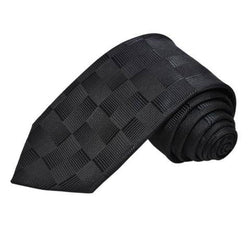 BLACK SQUARE PATTERN SOLID TIE OHMYBOW