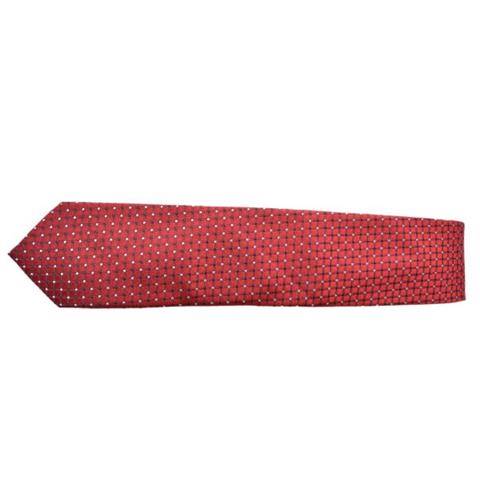 SQUARE PATTERN JAM RED COTTON TIE OHMYBOW