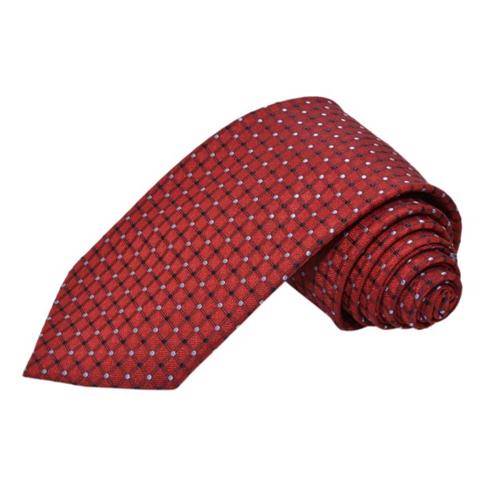 SQUARE PATTERN JAM RED COTTON TIE OHMYBOW