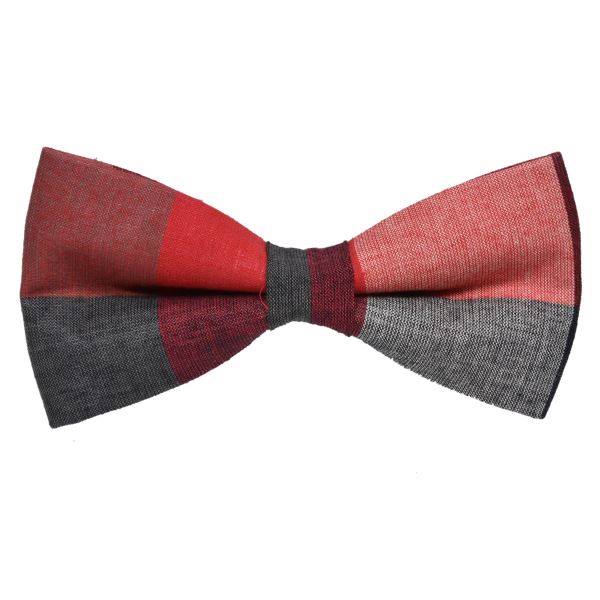 MAROON RED & GREY CHECK PATTERN BOWTIE OHMYBOW