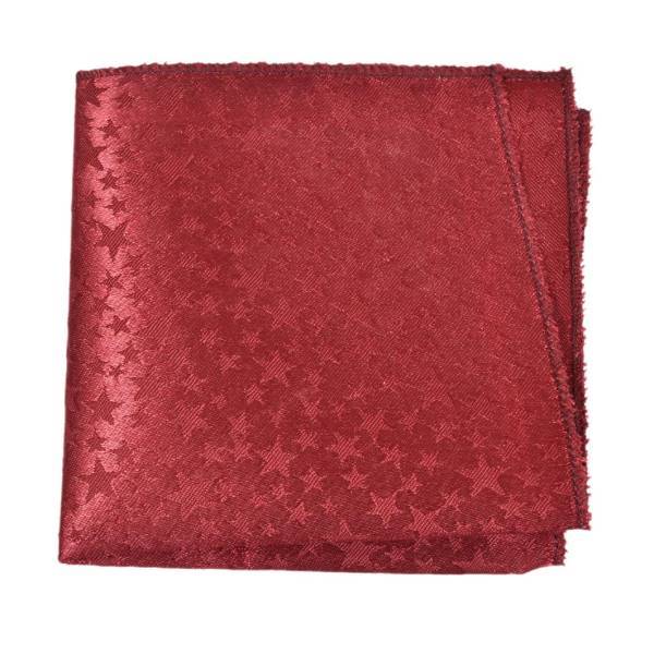 JAM RED STAR PATTERN POCKET SQUARE OHMYBOW