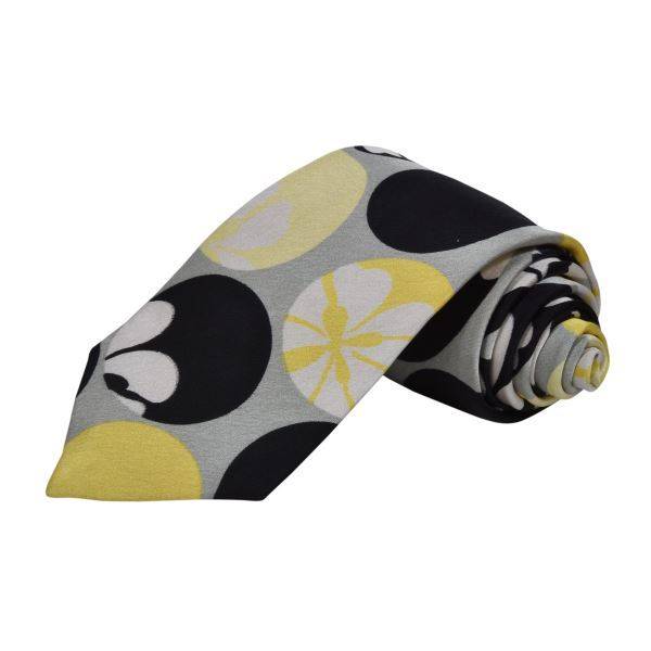 YELLOW & BLACK CONTEMPORARY DOTS TIE OHMYBOW