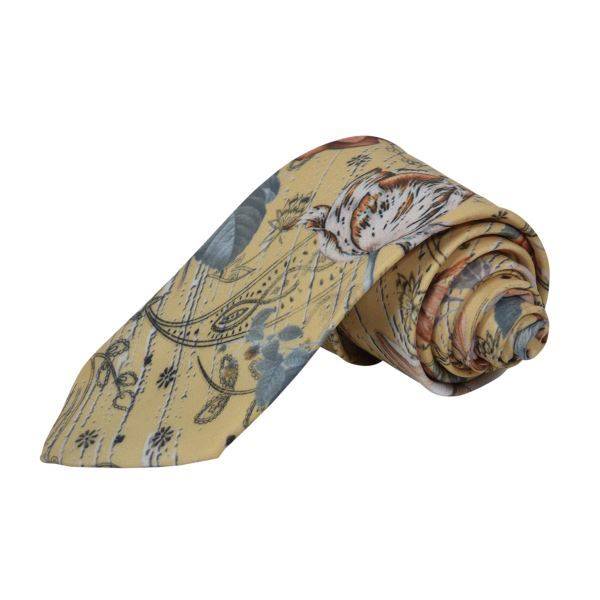 YELLOW REGAL FLORAL PAISLEY TIE OHMYBOW