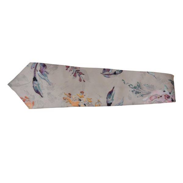 GREY WATERCOLOUR ASIAN FLORAL TIE OHMYBOW