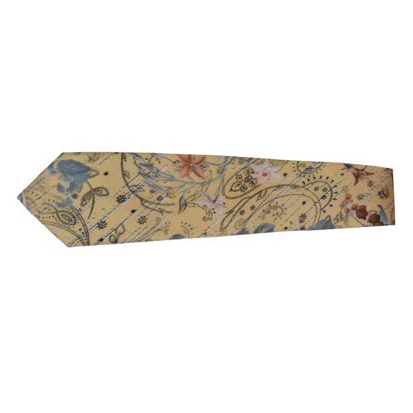 YELLOW REGAL FLORAL PAISLEY TIE OHMYBOW
