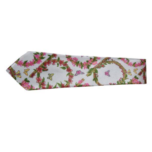FLORAL CHAMPAGNE CIRCLES PINK WEDDING TIE OHMYBOW