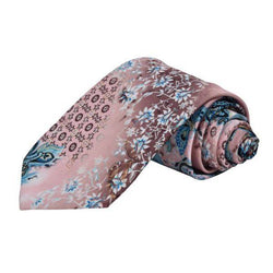 INTRICATE DUSTY PINK FLORAL LACE PRINT TIE OHMYBOW