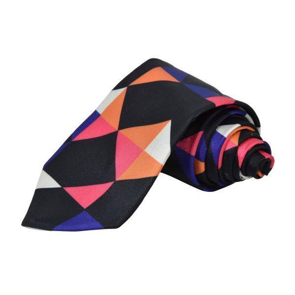 COLOURFUL TILE PATCHWORK TIE OHMYBOW