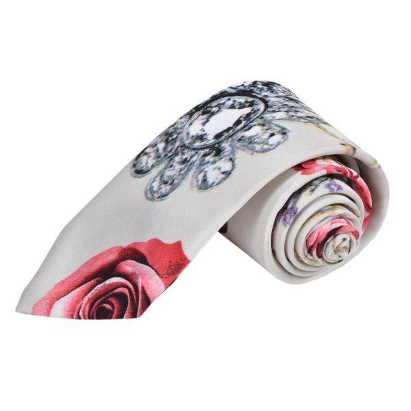 RED BLOSSOM PHOTOGRAPHIC ROSES TIE OHMYBOW