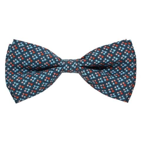 BLUE PIN DOTS BOW TIE OHMYBOW