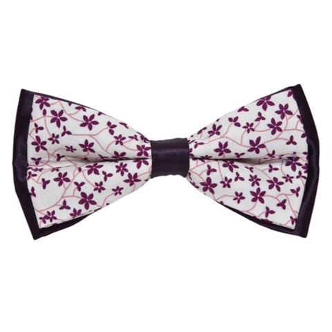 WHITE & PURPLE SUMMER FLORAL BOW TIE OHMYBOW