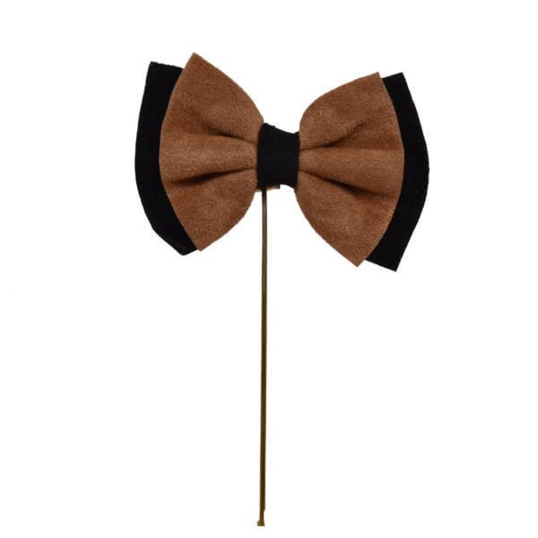 BLACK & BROWN BOW SHAPED BROOCH OHMYBOW