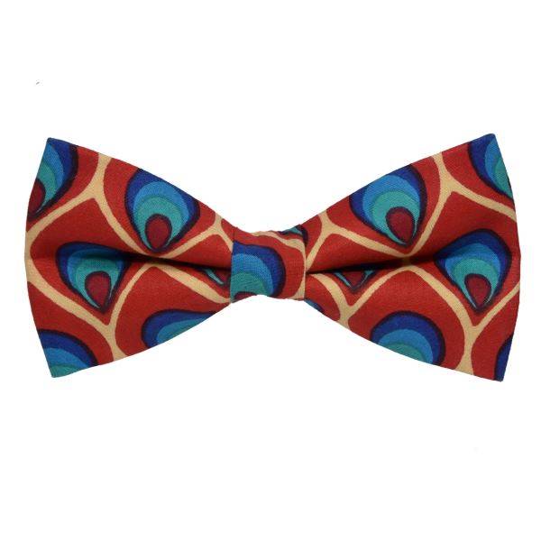 CHERRY RED OGEE PATTERN BOWTIE OHMYBOW