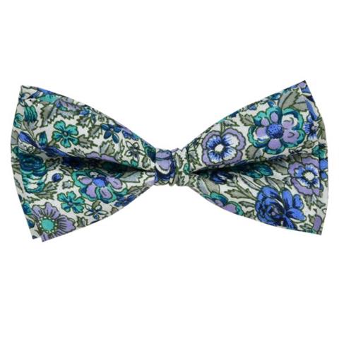 DARK BLUE WATERCOLOUR FLORAL BOW TIE OHMYBOW