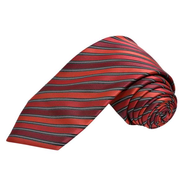 RED & MAROON STRIPES PATTERN TIE OHMYBOW