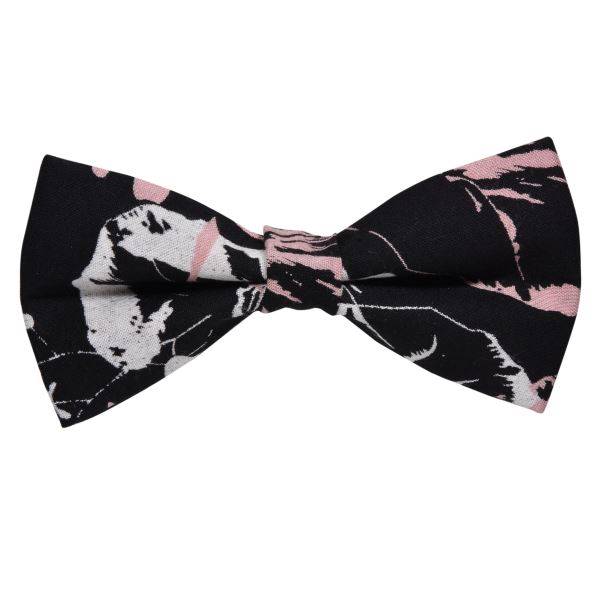 BLACK WITH BABY PINK PATTERN BOWTIE OHMYBOW