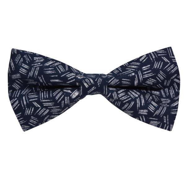 DENIM BLUE WITH WHITE LINES PATTERN BOWTIE OHMYBOW