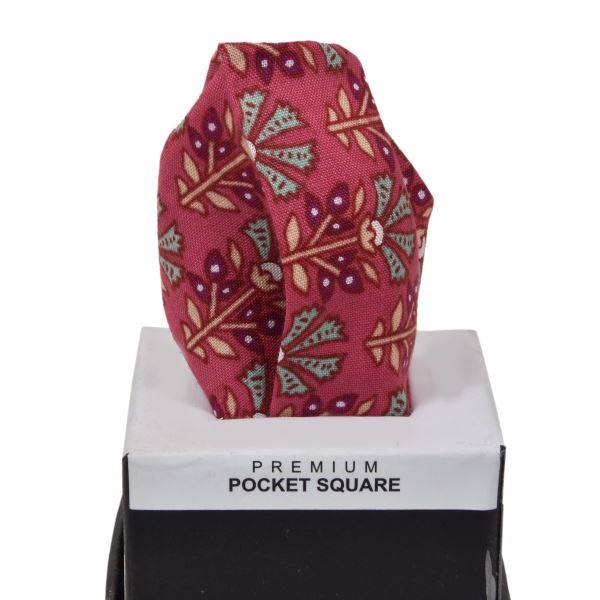 BURGUNDY SMALL FLOWER FLORAL POCKET SQUARE OHMYBOW