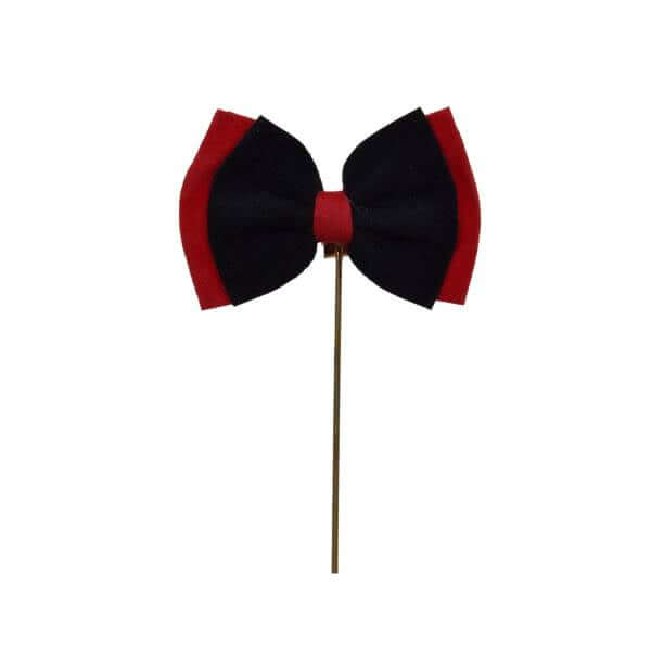 BLACK & RED BOW SHAPE BROOCH OHMYBOW