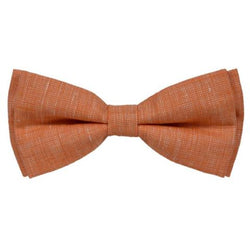GINGER ORANGE TEXTURED LINEN BOW TIE OHMYBOW