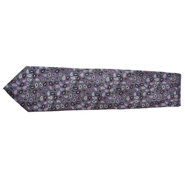 GREY WITH BLACK PATTERN PAISLEY TIE OHMYBOW