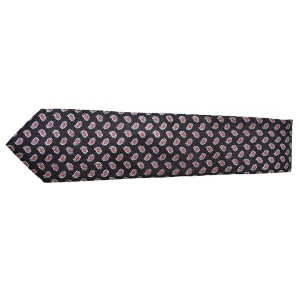 BLACK WITH RED DESIGN PATTERN TIE OHMYBOW