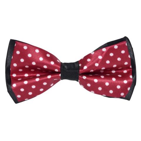 CORAL POLKA DOTS MAROON BOW TIE OHMYBOW