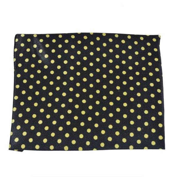 BLACK WITH YELLOW POLKA DOTS POCKET SQUARE OHMYBOW