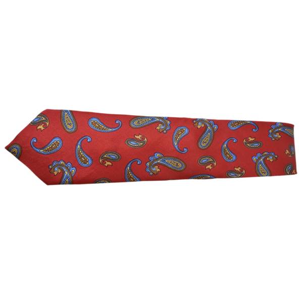 RED PATTERNED PAISLEY TIE OHMYBOW