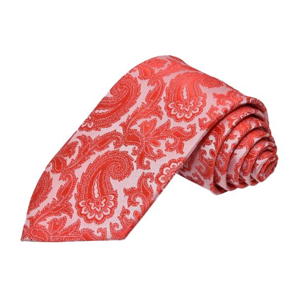PINK RED TRADITIONAL PAISLEY COTTON TIE OHMYBOW