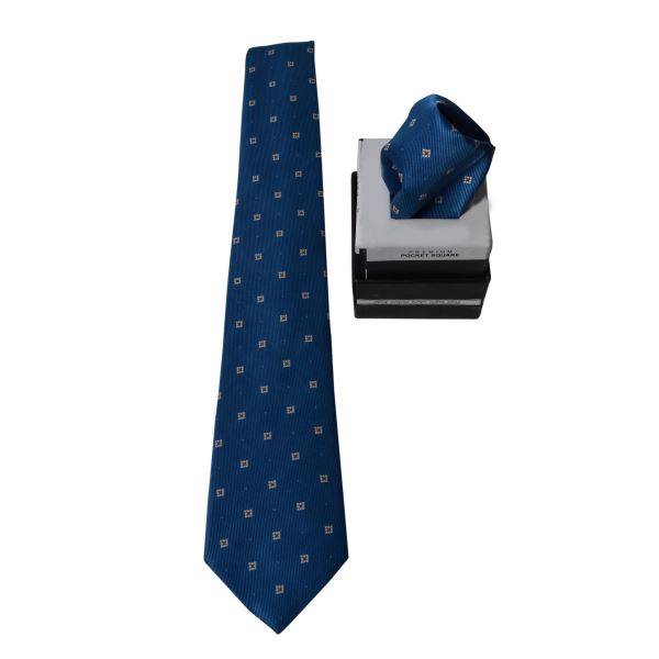 DOTTED DIAMOND PATTERN POCKET SQUARE AND TIE SET OHMYBOW