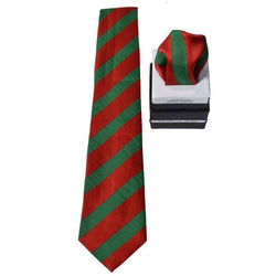 CHRISTMAS PATTERN SOLID TIE & POCKET SQUARE OHMYBOW