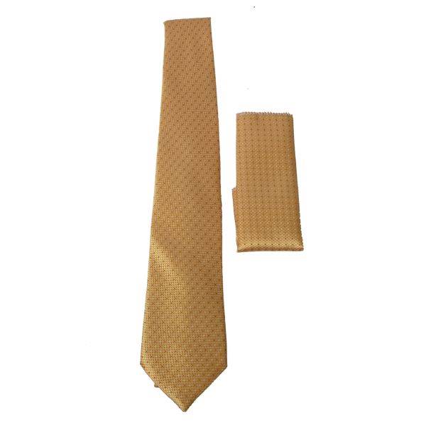 YELLOW SIMPLE FLECK TIE & POCKET SQUARE OHMYBOW