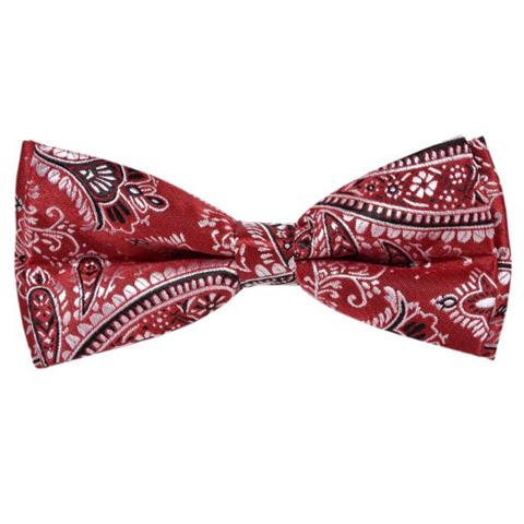 RED COTTON MINIMALIST PAISLEY BOW TIE OHMYBOW